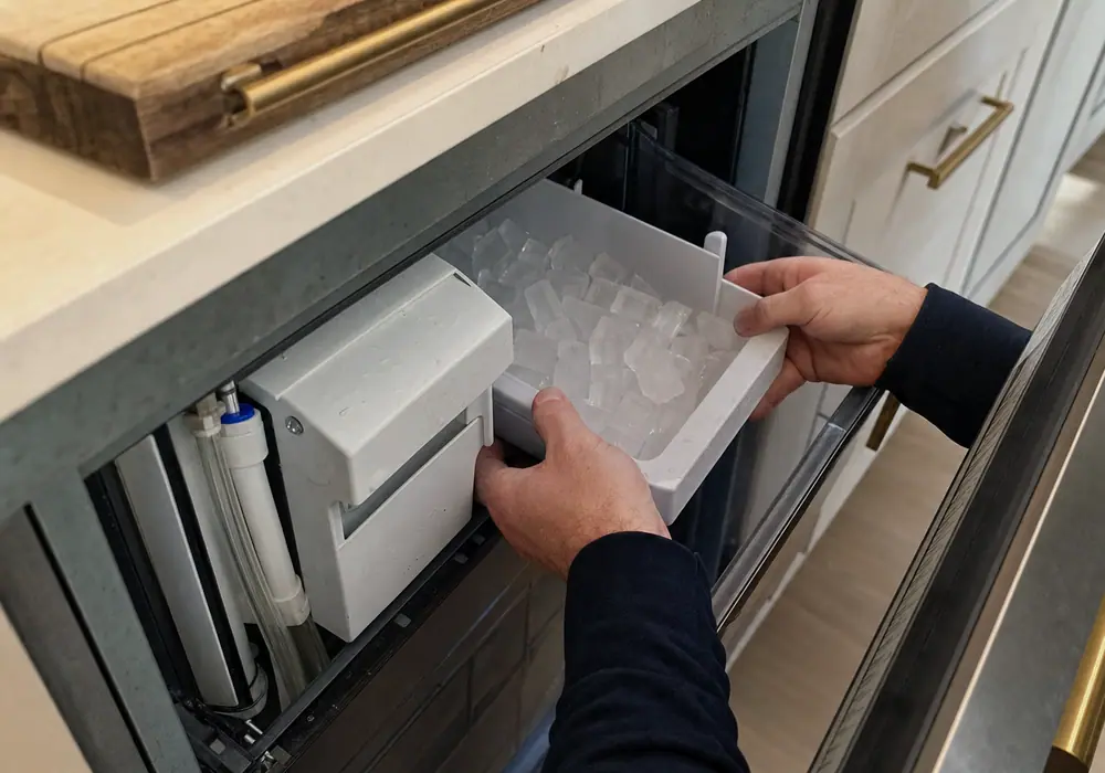 The panel comes off before anything is quoted — diagnosis in a Rancho Bernardo kitchen