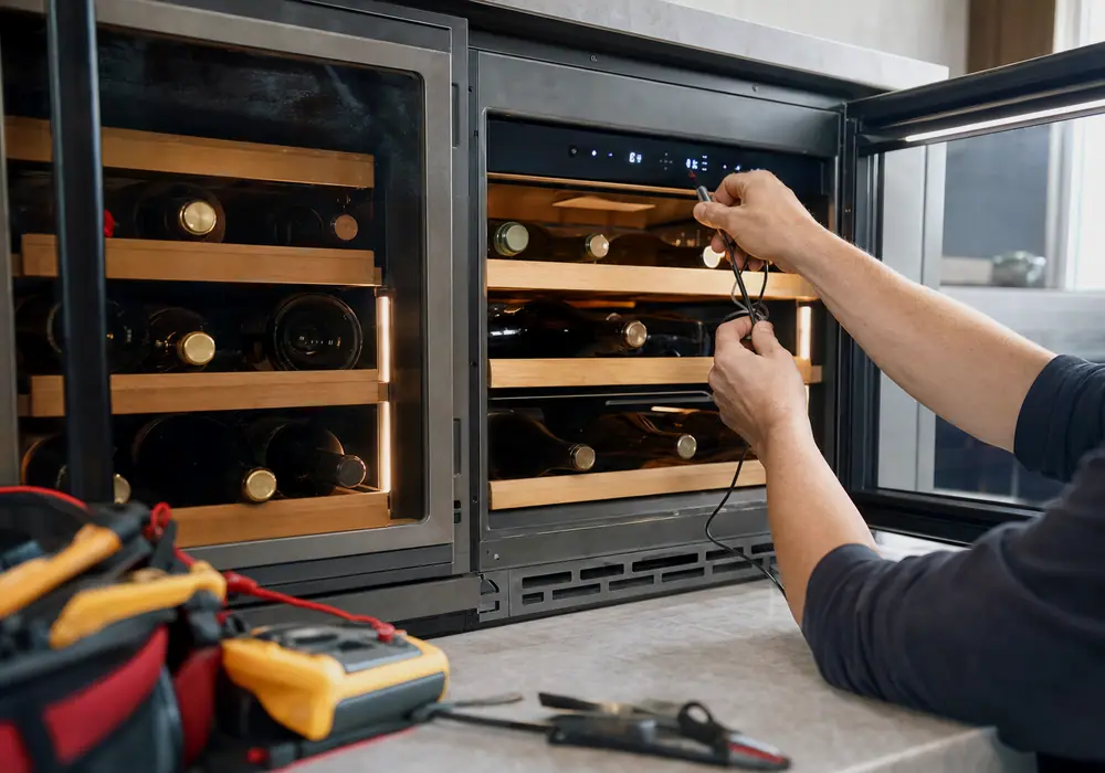 The panel comes off before anything is quoted — diagnosis in a Rancho Bernardo kitchen